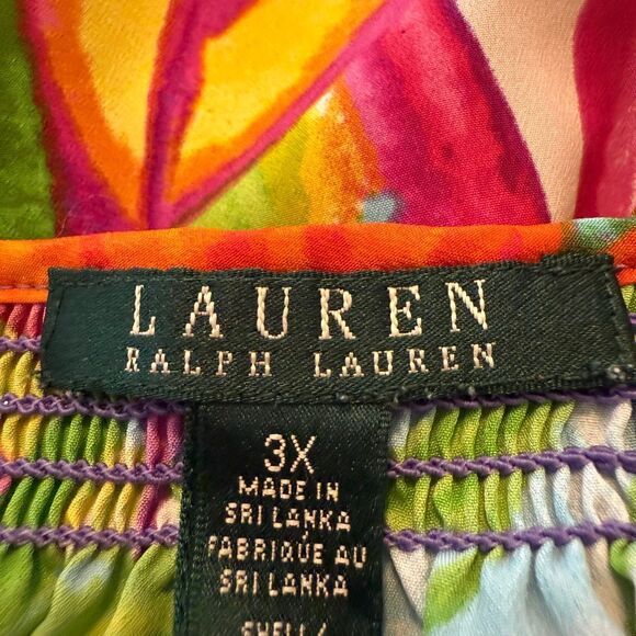 Lauren Ralph Lauren Colorful Three Quarter Sleeve Top Size 3X - Picture 12 of 14